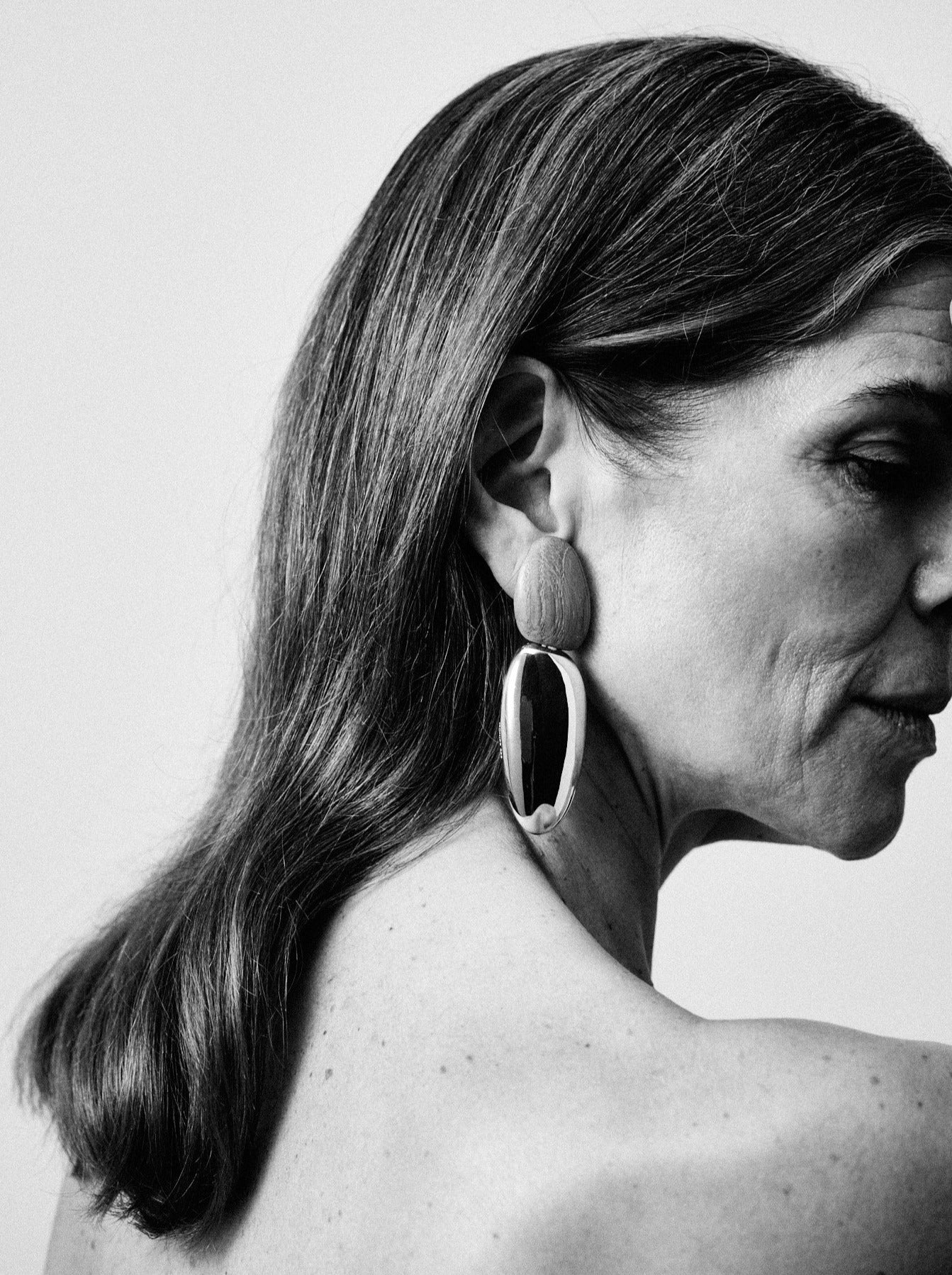 Anniversary earrings: oak, sterling silver - Image 3