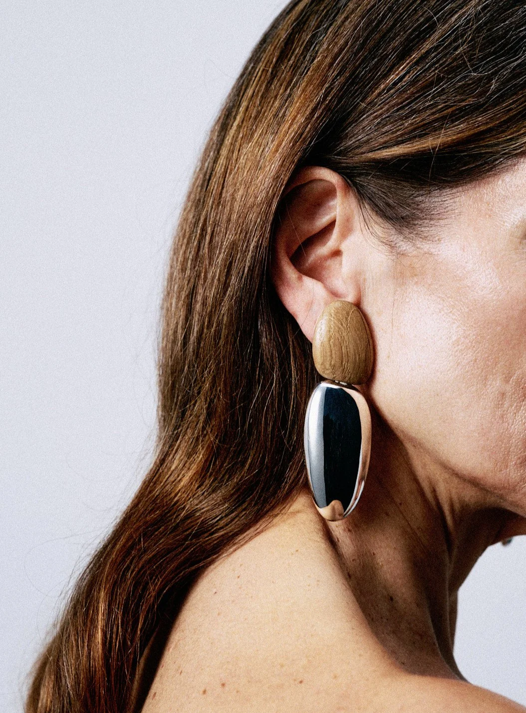 Anniversary earrings: oak, sterling silver - Image 4