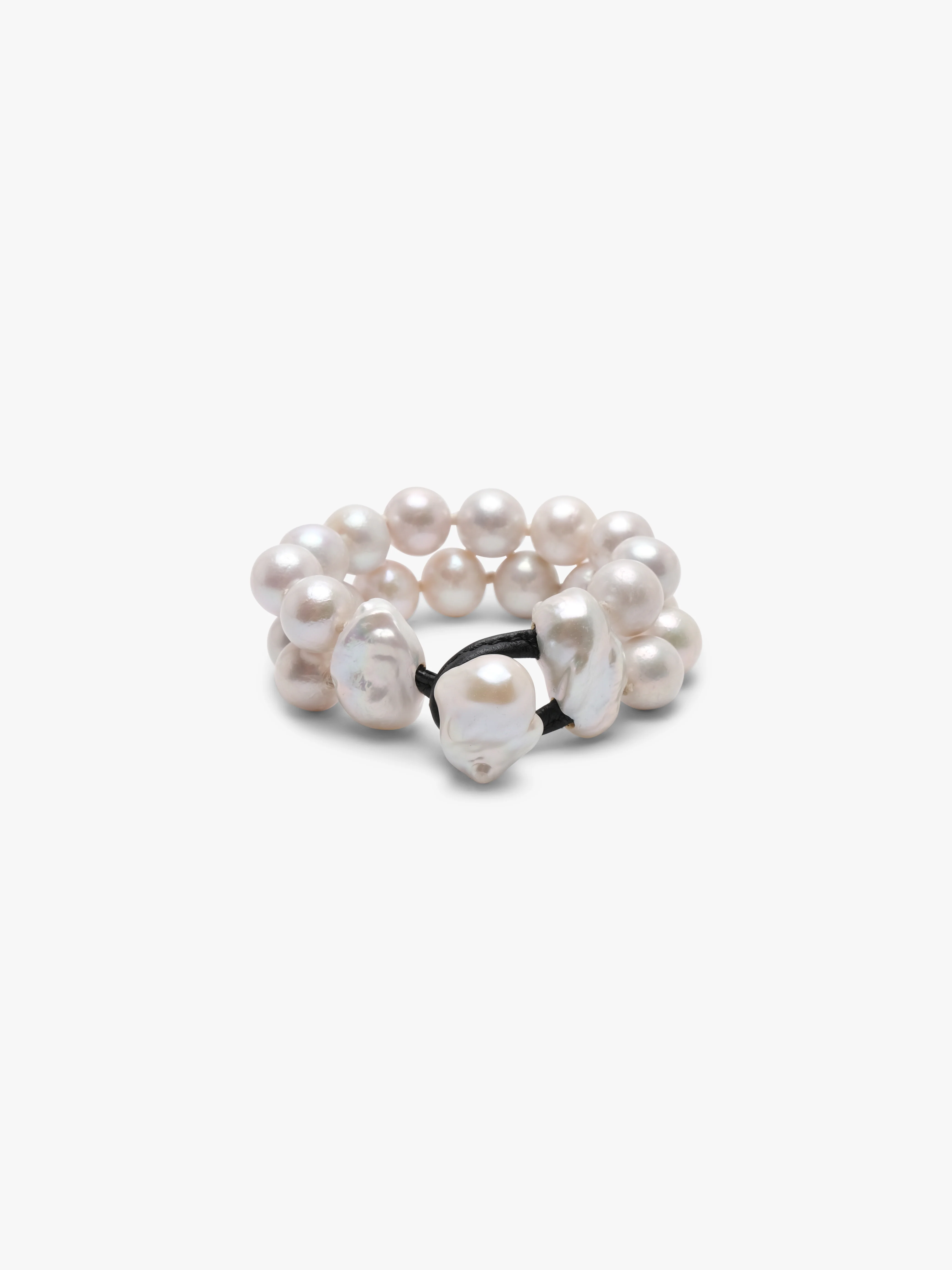 Binaire bracelet: two-strand freshwater pearls - Image 5