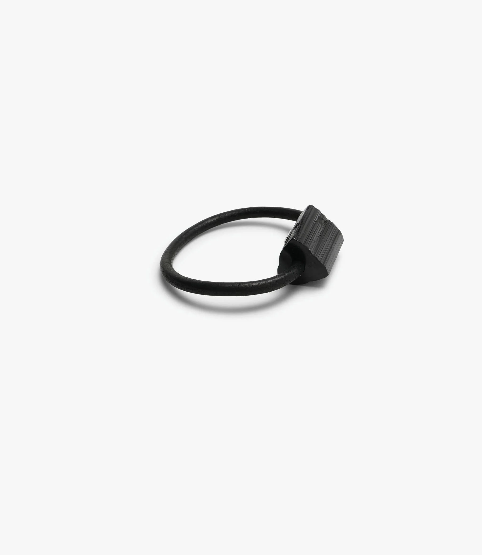 Segment bracelet: leather, black tourmaline - Image 3