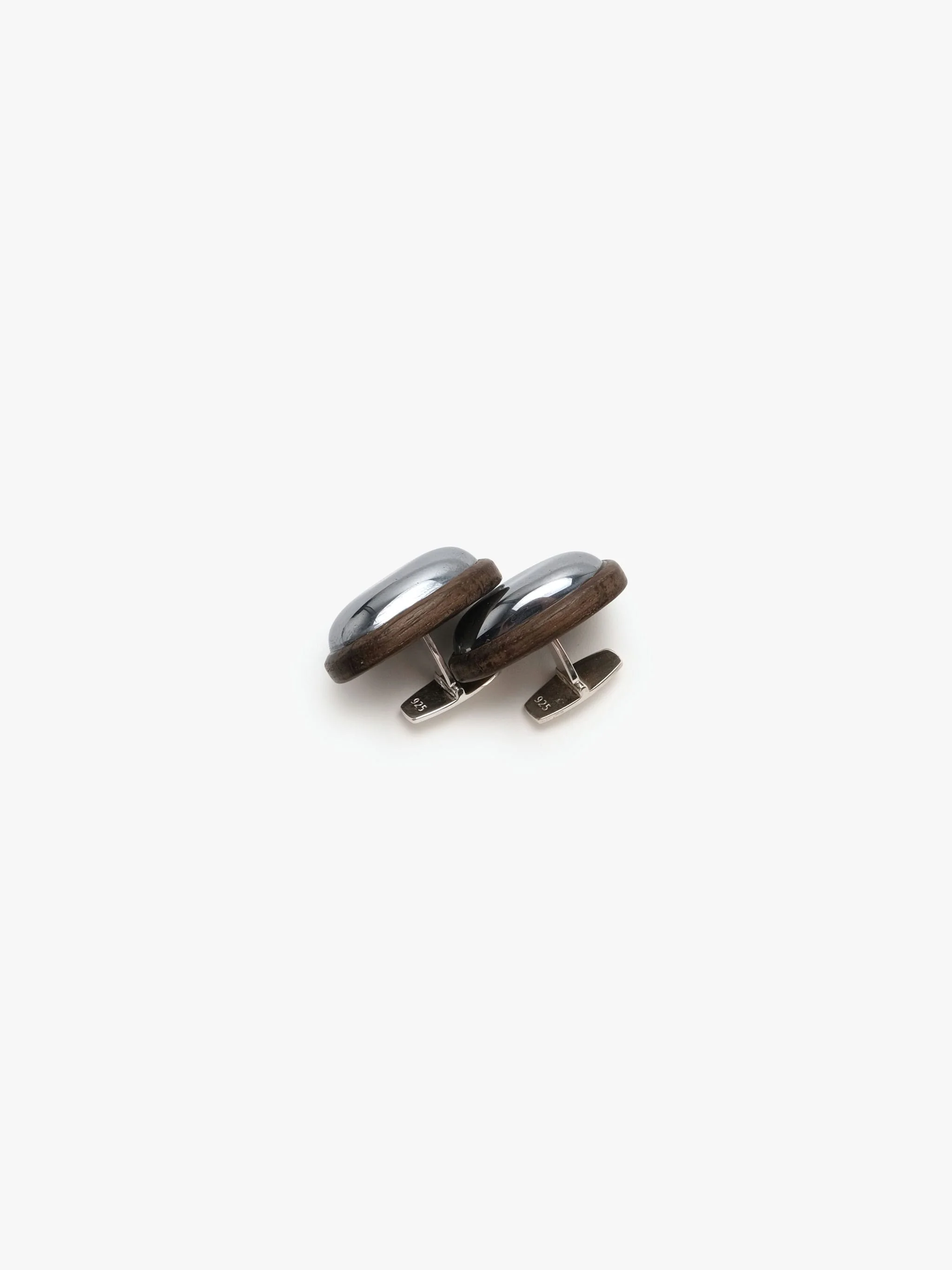 Cuff link: hematite, bog oak - Image 3