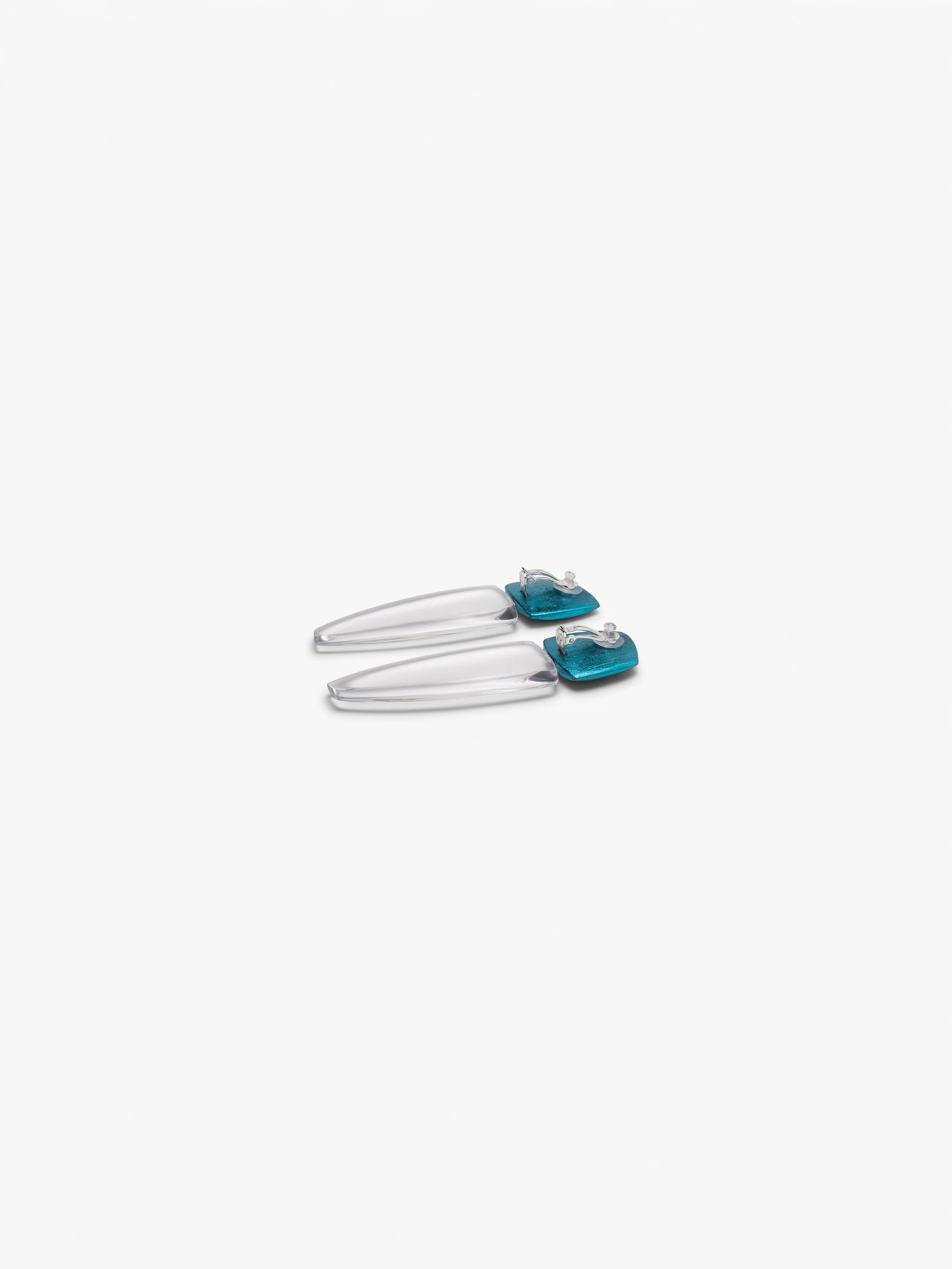 Joa earrings: bluefoil, clear greencast - Image 3