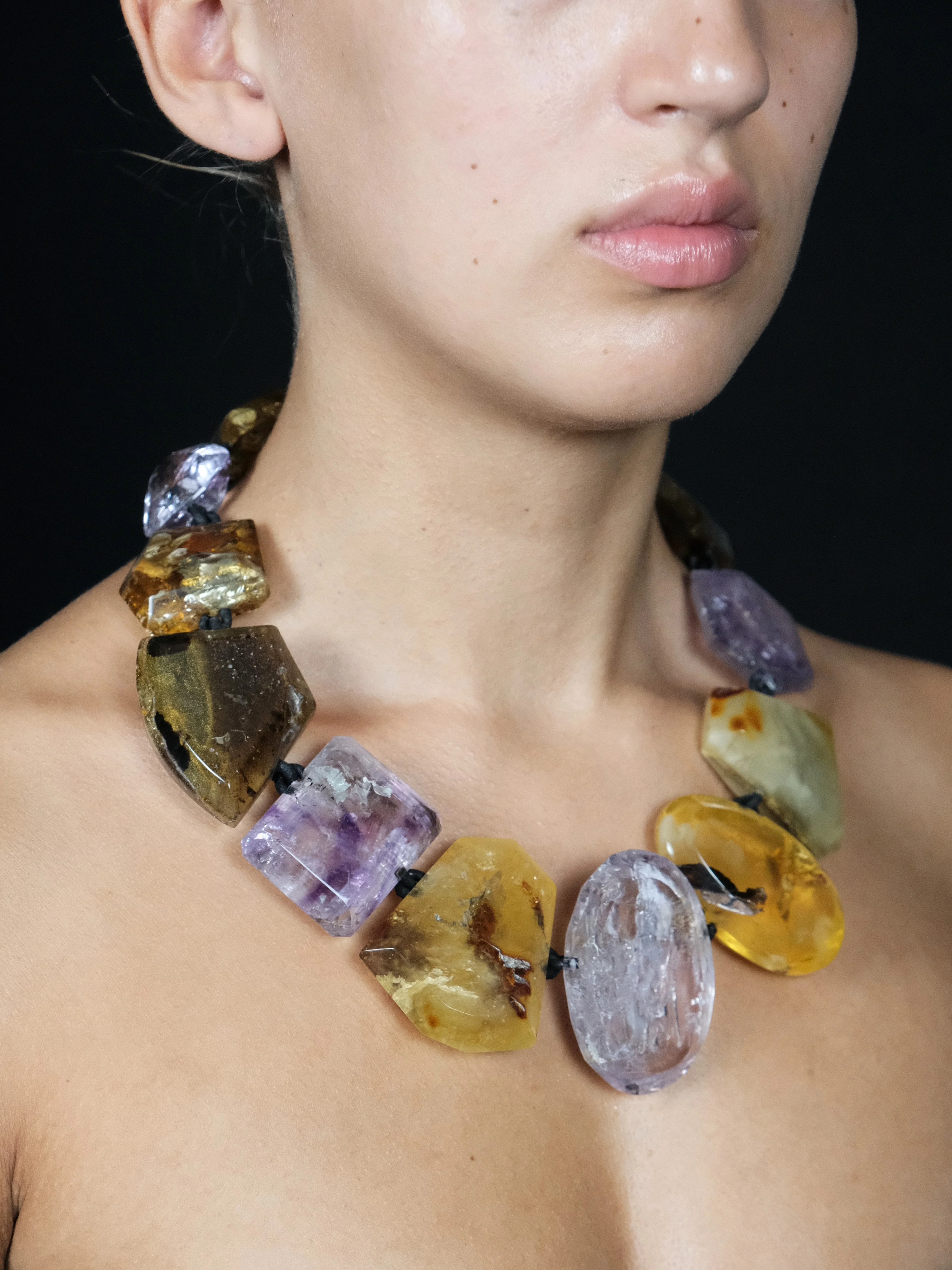 Necklace: amethyst, amber - Image 4