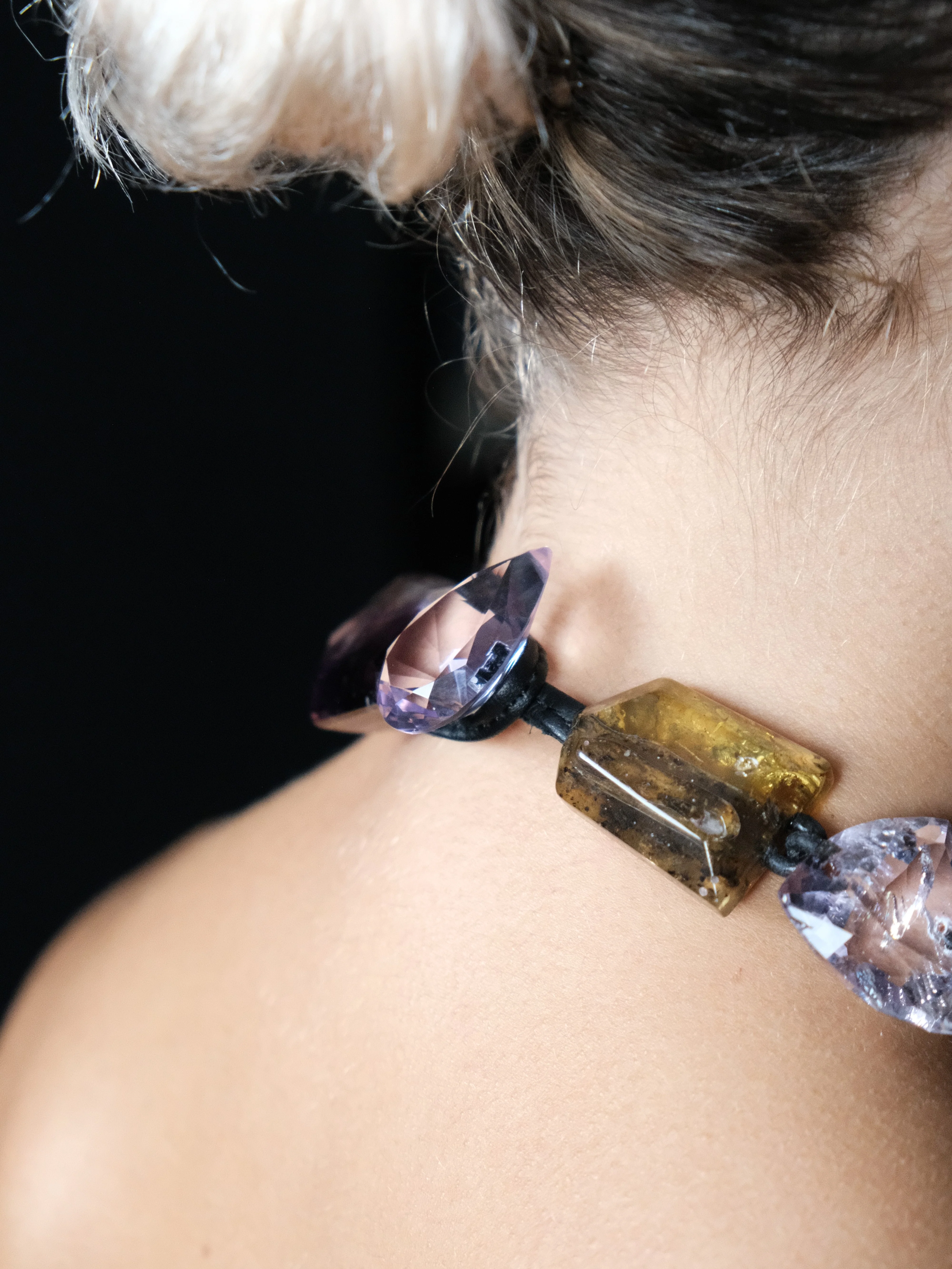 Necklace: amethyst, amber - Image 6