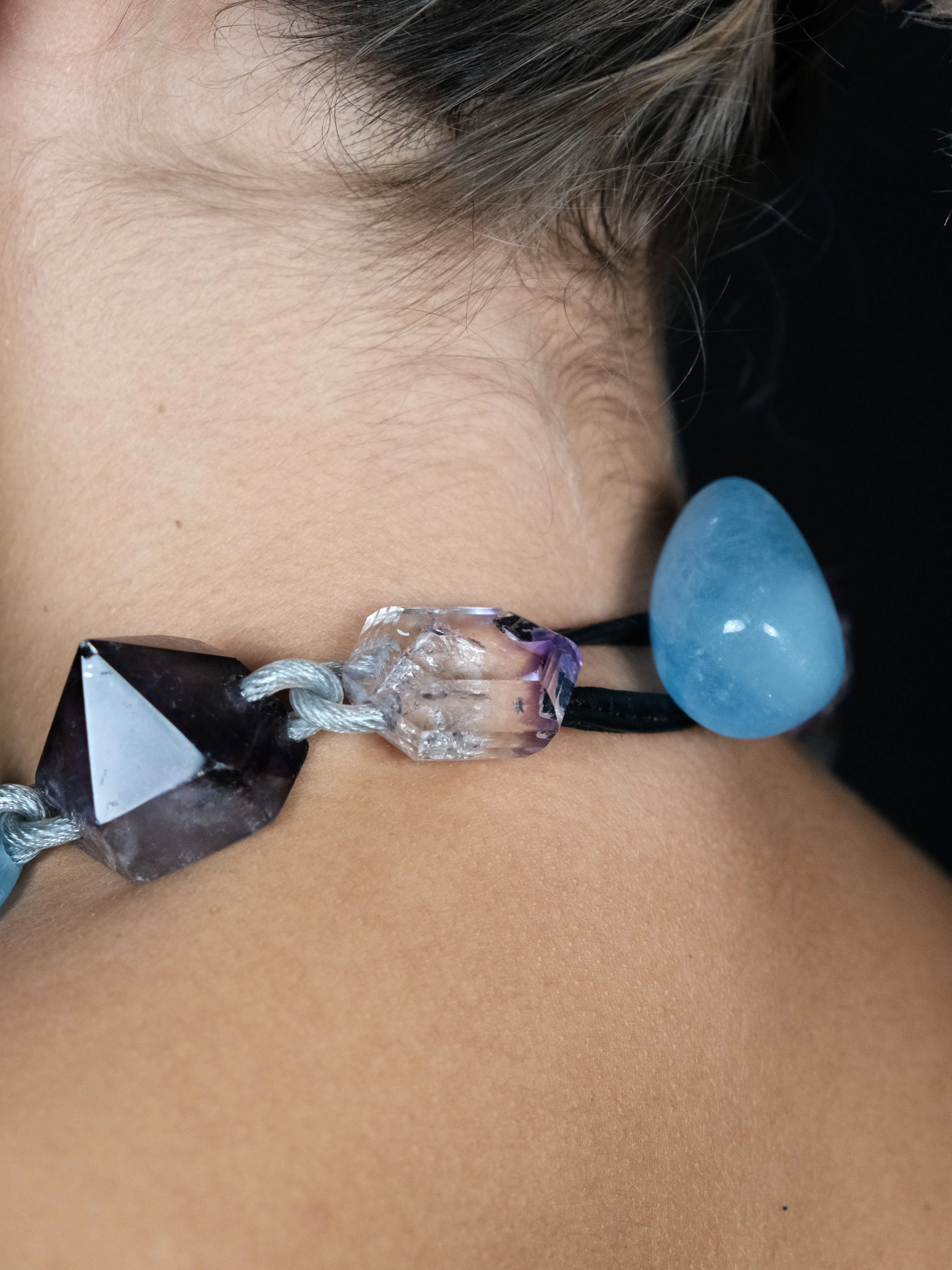 Necklace: aquamarine, amethyst, quartz - Image 6
