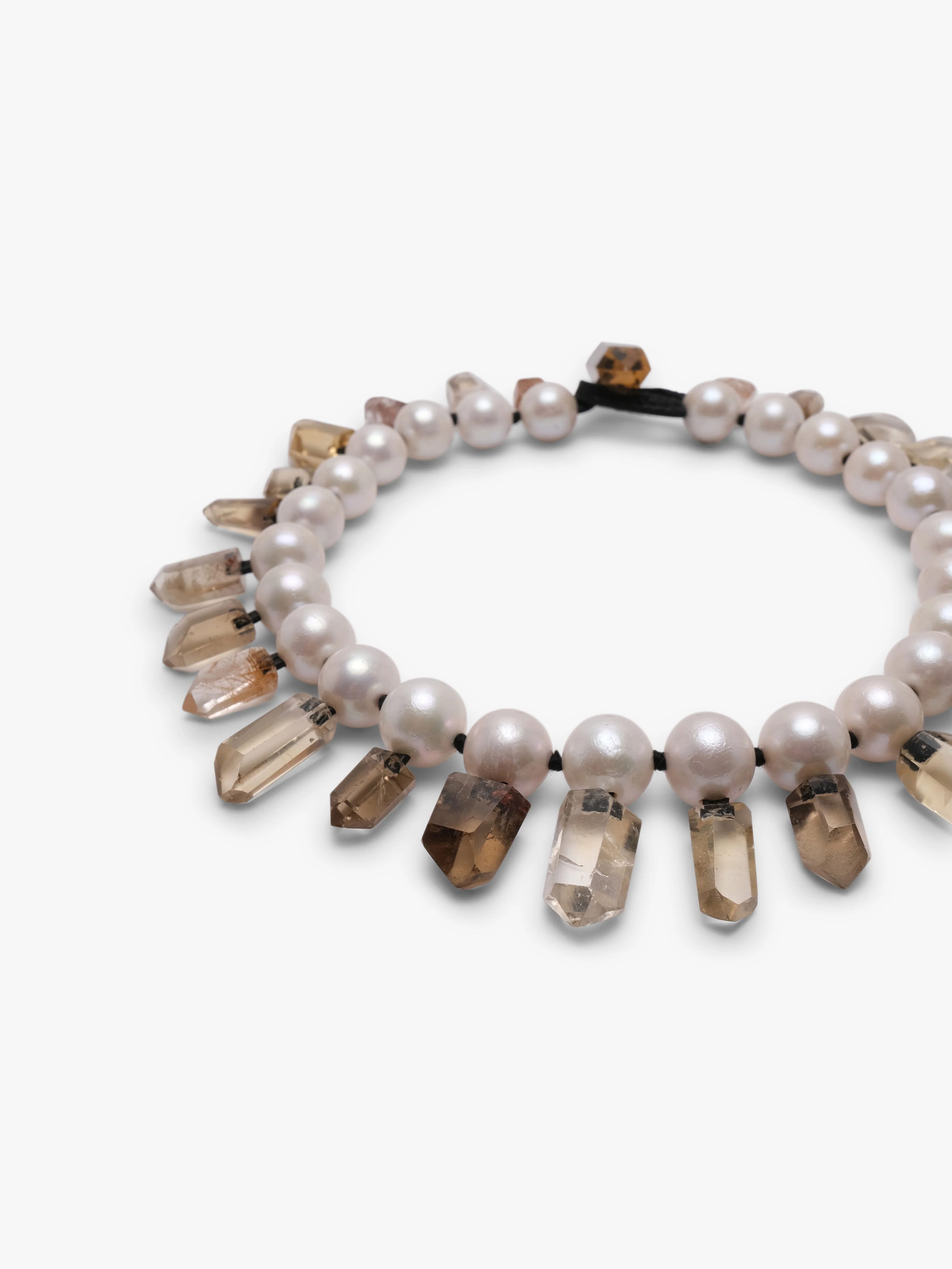 Necklace: pearls, mountain crystal, ruthilated quartz - Image 3