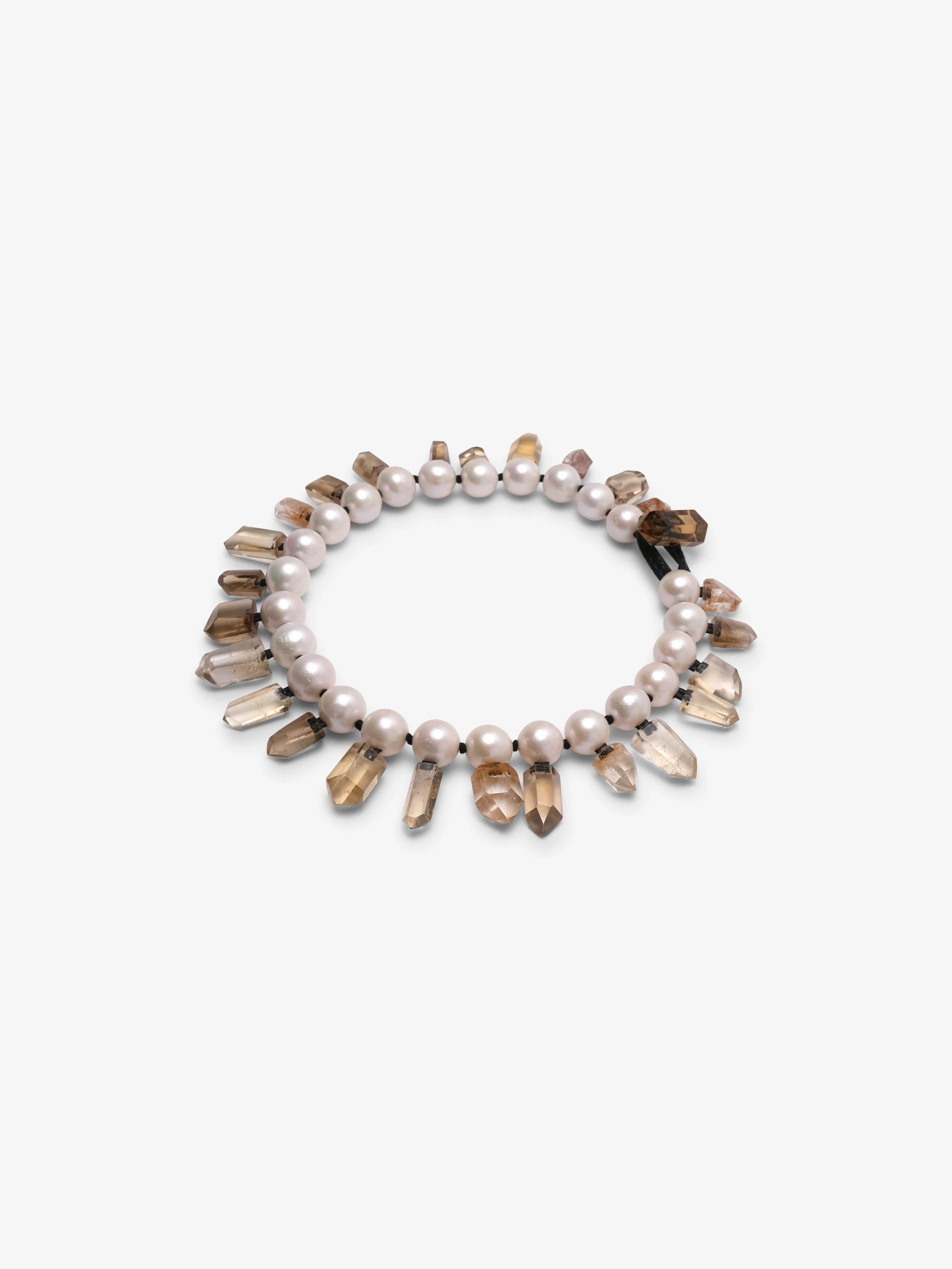 Necklace: pearls, mountain crystal, ruthilated quartz - Image 4