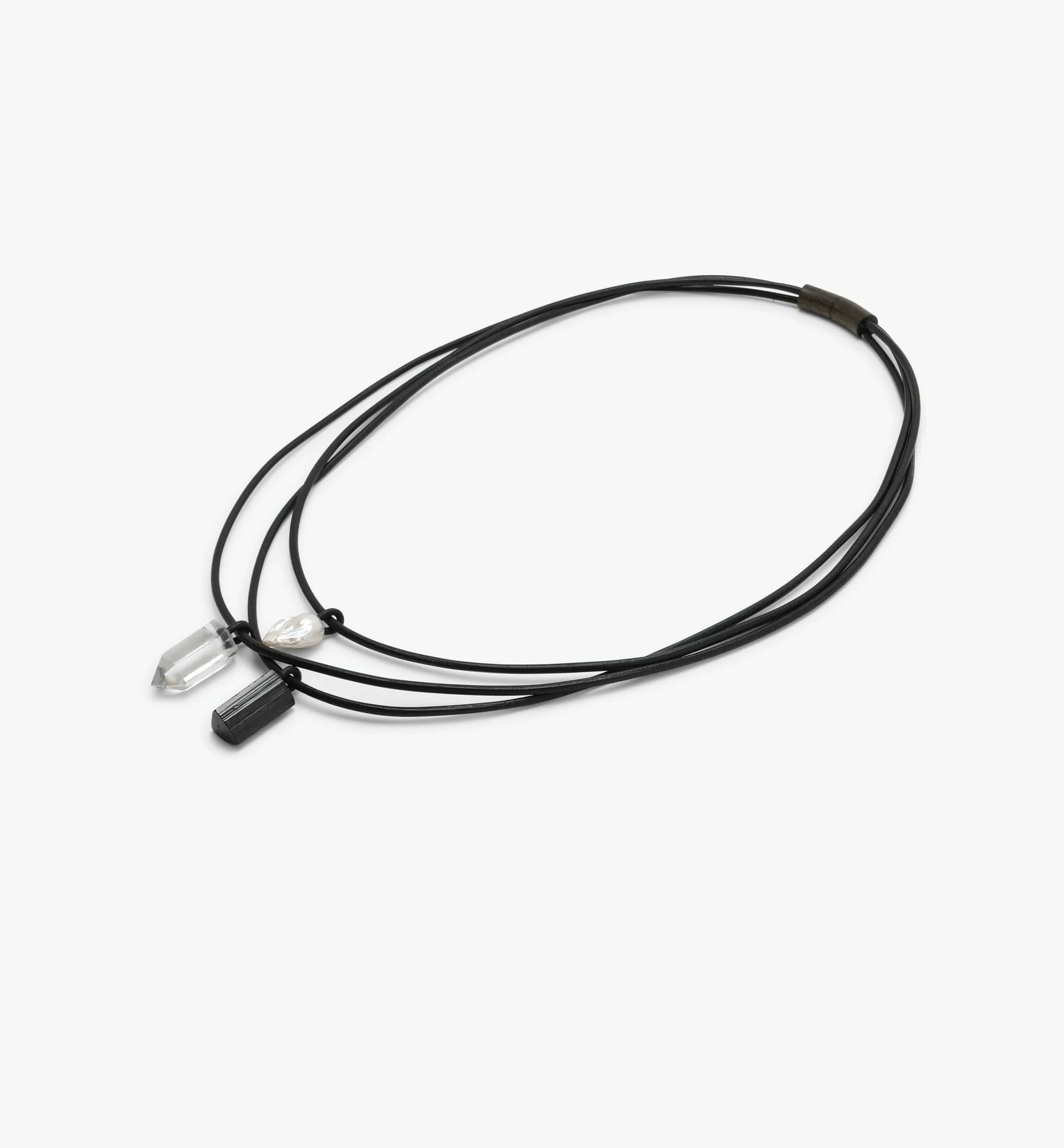 Traverse necklace: pearl, tourmaline, mountain crystal - Image 3