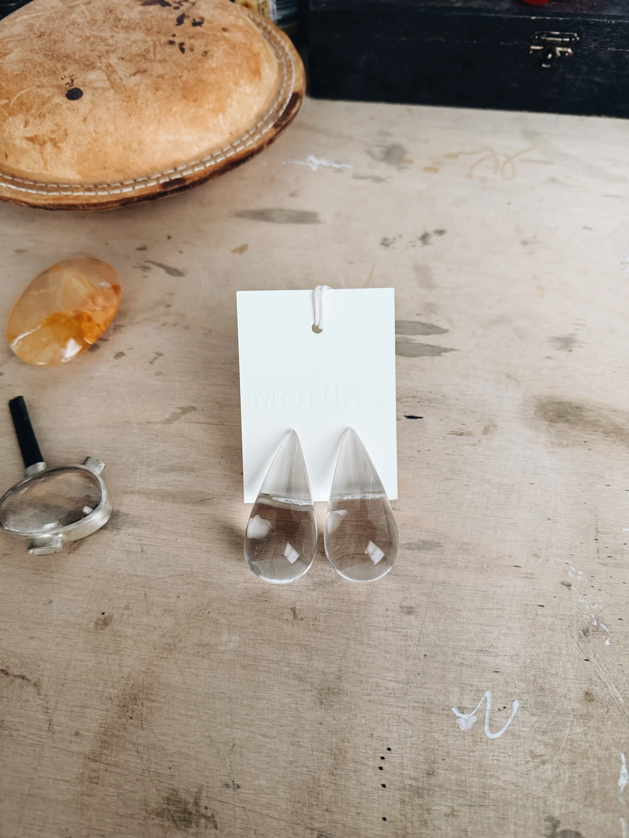 Nia earrings: clear greencast - Image 4