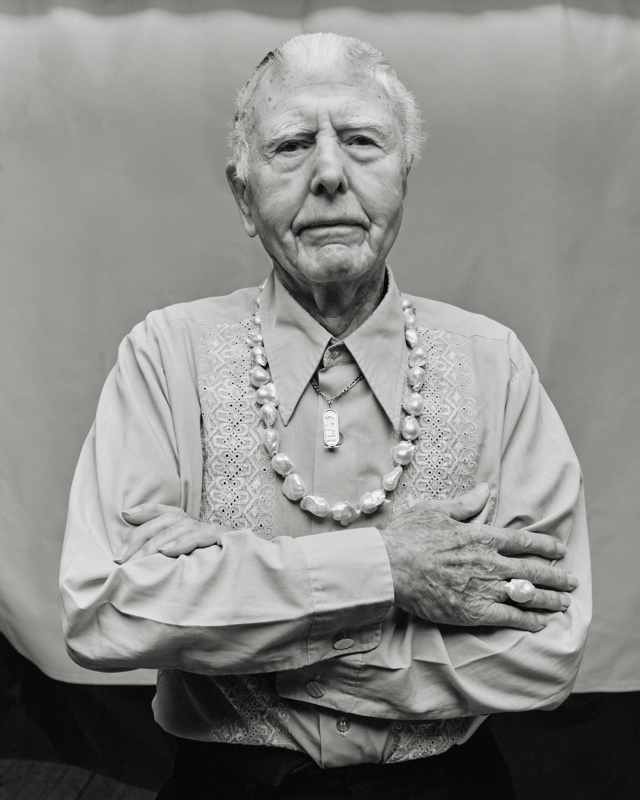 Lune ring: baroque pearl, leather - Image 4