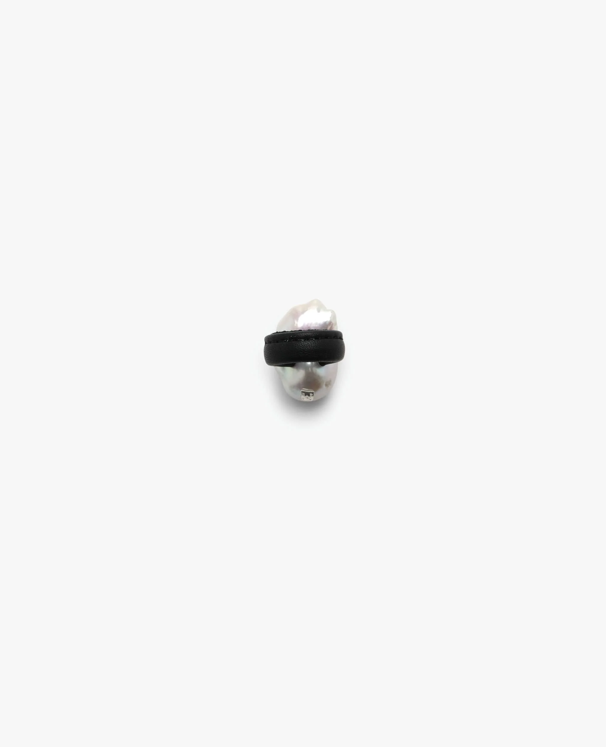 Lune ring: baroque pearl, leather - Image 6
